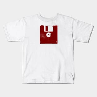 Red Retro Vintage Floppy Disk Kids T-Shirt